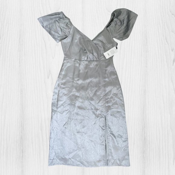 NWT Shoedazzle Dusty Blue Midi Dress - Size Small - Picture 3 of 7